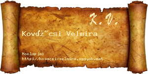 Kovácsi Velmira névjegykártya